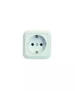 Розетка 1-м ОП 16А IP20 квадрат. с заземл. крем. Makel 45208