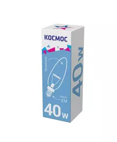 Лампа накаливания Свеча 40Вт E14 прозр. Космос LKsmSCnCL40E14v2