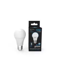Лампа светодиодная Black 10Вт A60 грушевидная 6500К холод. бел. E27 920лм GAUSS 102502310