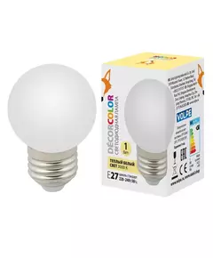 Лампа светодиодная LED-G45-1W/3000K/E27/FR/С 1Вт шар матовая 3000К тепл. бел. E27 декоративная (упак. картон) Volpe UL-00006560