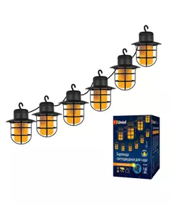 Гирлянда садовая USL-S-121/PT2500 LANTERNS солнечная батарея "Фонарики" 72 светодиода эффект пламени IP44 Uniel UL-00006558