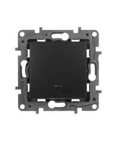Выключатель 1-кл. СП Etika 10А IP20 250В 10AX с подсветкой/индикацией авт. зажимы механизм антрацит Leg 672603