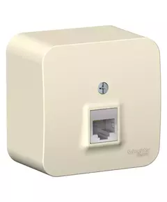 Розетка компьютерная 1-м ОП Blanca RJ45 кат.5E с изолир. пластиной молочн. SE BLNIA045002