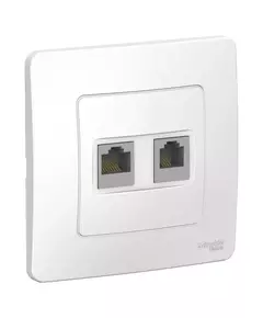 Розетка компьютерная + телефонная 2-м СП Blanca RJ45 кат.5E + RJ11 бел. SE BLNIS045111