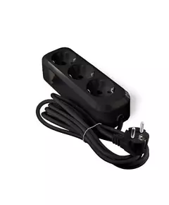 Удлинитель 3х2м с заземл. 16А IP20 Е-303 ПВС 3х1 АБС-пластик черн. UNIVersal 2180