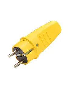 Вилка электрическая 1ф 16А 250В IP44 прямая однофазная каучук желт. Universal 3089