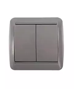 Выключатель 2-кл. ОП Клио 10А IP44 сер. UNIVersal К2223-Gr