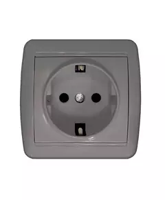 Розетка 1-м ОП Клио 16А IP44 с заземл. сер. UNIVersal К2228-Gr
