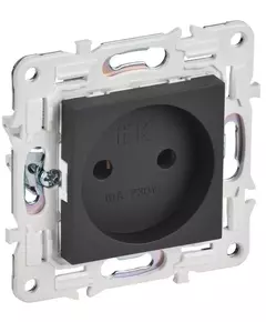 Розетка SKANDY 10А без заземл. без защ. шторок SK-R02G графит IEK SK-R10-10-K53