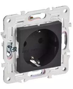Розетка SKANDY 16А с заземл. защ. шторки SK-R04G графит IEK SK-R14-16-K53