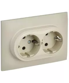 Розетка 2-м SKANDY 16А с заземл. защ. шторки в сборе SK-R07B беж. IEK SK-R24-16-K10-F
