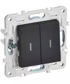 Выключатель проходной 2-кл. SKANDY 10А SK-V10G с индикацией графит IEK SK-V22-1-10-K53