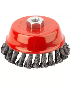Корщетка-чашка гайка М14 стальная витая проволока 125мм FIT 39469