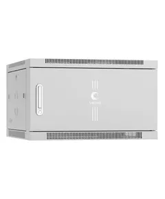 Шкаф телекоммуникационный настенный SH-05F-6U60/60m 19дюйм 6U 600х600х368мм дверь метал. RAL 7035 сер. Cabeus 7104c