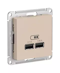 Розетка USB AtlasDesign тип A+A 5В/2.1А 2х5В/1.05А механизм песочн. SE ATN001233