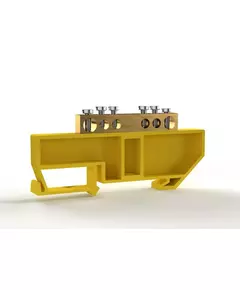 Шина PE "земля" на DIN-изоляторе 6х9мм 6 отвер. латунь TOKOV ELECTRIC TKE-BCB-69-6-DIN/PE