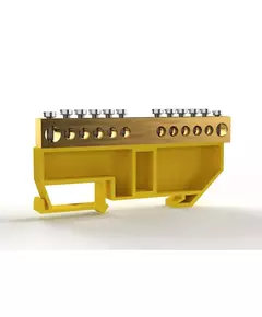 Шина PE "земля" на DIN-изоляторе 8х12мм 12 отвер. латунь TOKOV ELECTRIC TKE-BCB-812-12-DIN/PE