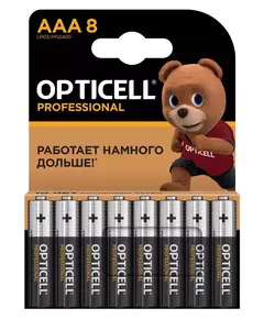 Элемент питания алкалиновый AAA/LR03 (блист. 8шт) Professional Opticell 5052008