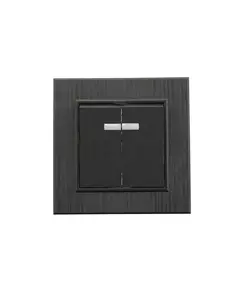 Выключатель 2-клав. с подсветкой Karea LINE STAR чер.Makel 86054023