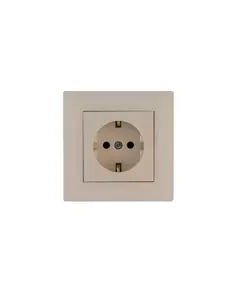Розетка 1-м Karea RIZZ с заземл. крем Makel 88010028