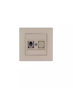 Розетка компьютерная CAT 5+гнездо Karea RIZZ крем Makel 88010035