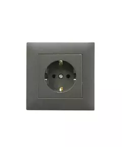 Розетка 1-м Karea RIZZ STAR с заземл. дым. металлик Makel 88050028