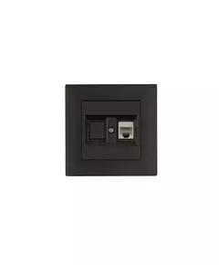 Розетка компьютерная CAT 5+гнездо Karea RIZZ STAR дым. металлик Makel 88050035