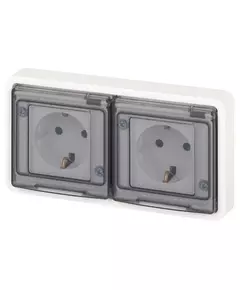 Розетка Эксперт 11-2524-01 2х2P+E гориз. IP55 шторки 16А-250В СУ бел. Эра Б0063254