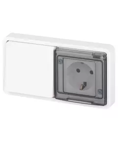 Блок розетка с выключателем Эксперт 11-7521-01 IP55 16А (10AX)-250В СУ бел. Эра Б0063261