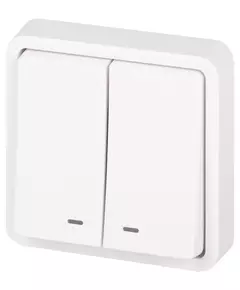 Выключатель Эксперт 11-1525-01 двойн. с подсветкой IP55 10АХ-250В СУ бел. Эра Б0063304