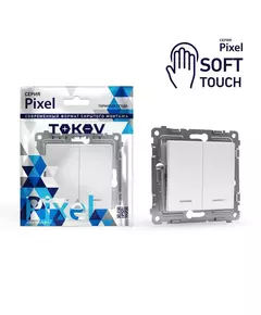 Выключатель 2-кл. СП Pixel 10А IP20 с индикатором механизм айс TOKOV ELECTRIC TKE-PX-V2I-C34