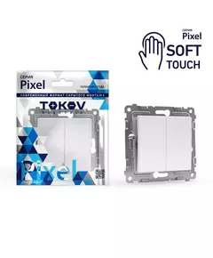 Переключатель проходной 2-кл. СП Pixel 10А IP20 механизм айс TOKOV ELECTRIC TKE-PX-P2-C34