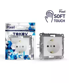 Розетка 1-м СП Pixel 16А IP20 с заземл. защ. шторки механизм айс TOKOV ELECTRIC TKE-PX-R1ZSF-C34