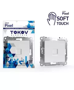 Розетка телефонная 1-м СП Pixel RJ11 механизм айс TOKOV ELECTRIC TKE-PX-RT1-C34