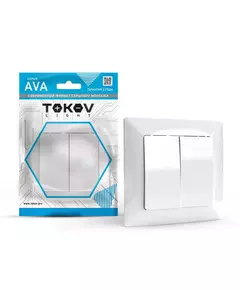 Выключатель 2-кл. СП AVA 10А IP20 в сборе бел. TOKOV LIGHT TKL-AV-V2F-C01