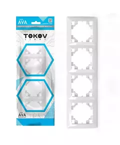 Рамка 4-м AVA бел. TOKOV LIGHT TKL-AV-RM4-C01
