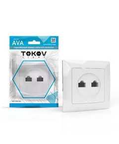 Розетка компьютерная 2-м СП AVA в сборе бел. TOKOV LIGHT TKL-AV-RC2-C01