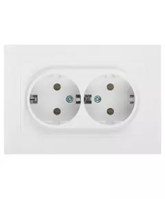 Розетка 2-м СП Accent 6-205-01 16А IP20 250В 2P+E Schuko AL/CU бел. Intro Б0063485