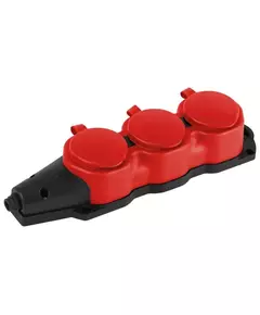 Колодка 3-м с заземл. 16A IP44 KX-3e-RED-IP44 каучук. красн. Эра Б0068393