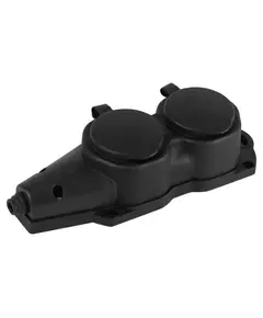 Колодка 2-м с заземл. 16A IP44 KX-2e-B-IP44 каучук. черн. Эра Б0068451