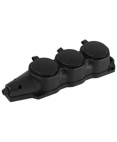 Колодка 3-м с заземл. 16A IP44 KX-3e-B-IP44 каучук. черн. Эра Б0068453