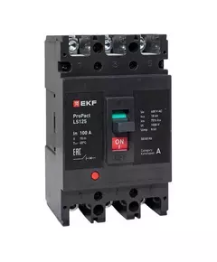 Выключатель автоматический LS125 18кА 3P 100А ProPact EKF mccb-125-18-3-100-ls