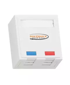 Розетка 2 порта кат.6 (класс E) 250МГц RJ45/8P8C FT-TOOL/110/KRONE T568A/B неэкран. со шторками бел. NIKOMAX NMC-WO2UE2-FT-ST-WT