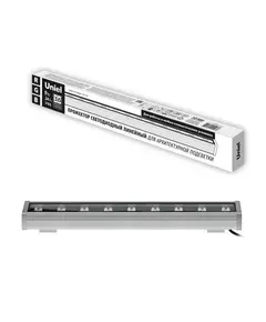 Прожектор светодиодный ULF-L52-9W/RGB/L50 DC24V IP65 SILVER линейный 500мм RGB DC24V алюм. Uniel UL-00008370