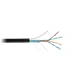 Кабель витая пара F/UTP кат.5E 4х2х24AWG solid PE OUTDOOR черн. (уп.305м) NETLAN EC-UF004-5E-PE-SW-BK