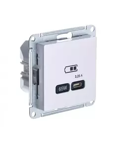 Розетка USB AtlasDesign тип C 65Вт QC PD высокоскор. ЗУ механизм жемчуж. SE ATN000427