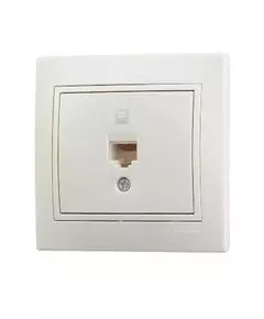 Розетка компьютерная 1-м СП Мира RJ45 крем/крем LEZARD 701-0303-139