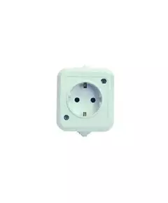 Розетка 1-м ОП 16А IP44 с заземл. п/герм. бел. Makel 18308