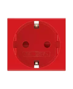 Розетка 1-м СП 2мод. Viva 16А IP20 2Р+Е с заземл. защ. шторки красн. DKC 45015