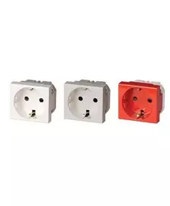 Розетка 1-м СП 2мод. Viva 16А IP20 2Р+Е с заземл. защ. шторки сер. DKC 45025